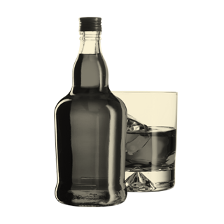 Liquor Bottle and coctail glass