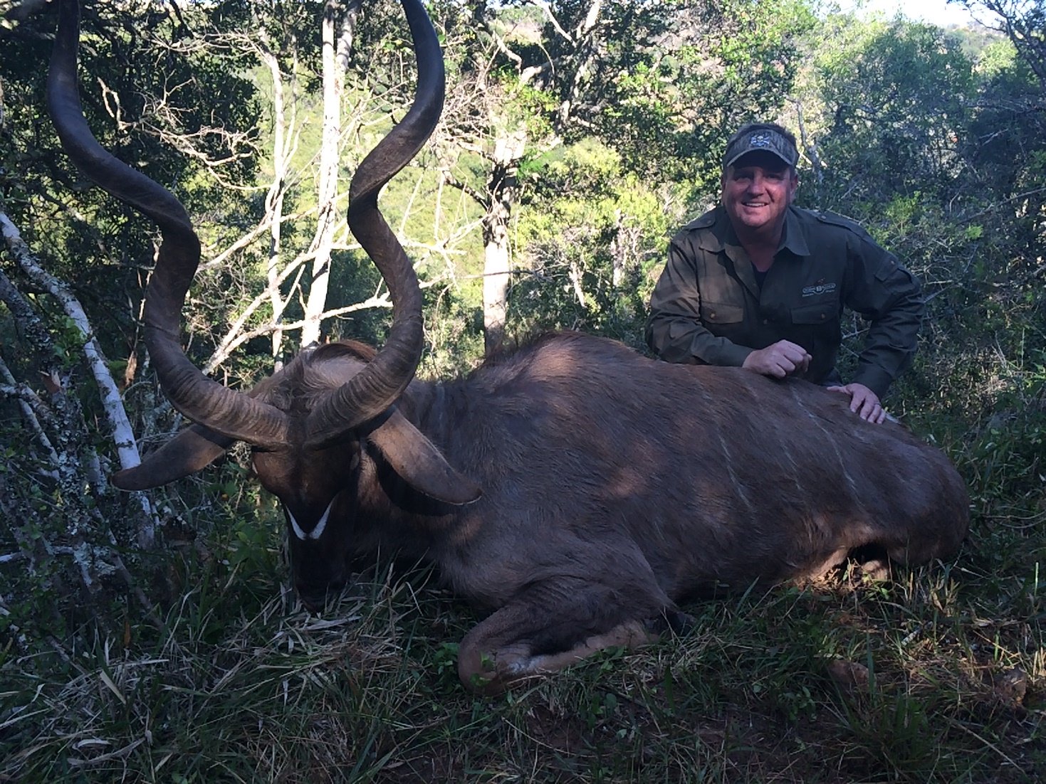 Kevin with his Kudu, taken about 30 miles from the Lalibela game preserve, in Grahamstown