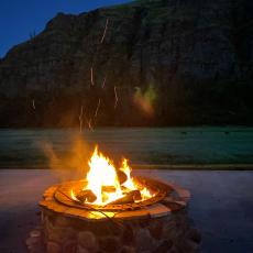 fire pit at night