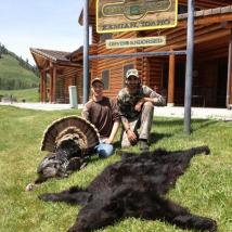 Chad with turkey and bear, Chad Weber
